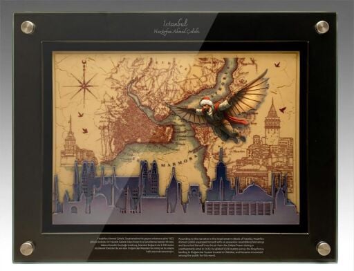 İSTANBUL BOSPHORUS Tablo (Hezârfen Ahmed Çelebi)