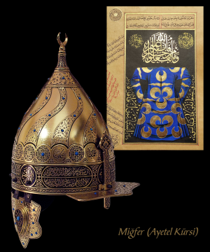 Ayetli Miğfer (Altın Kaplama/Ayetel Kürsi)