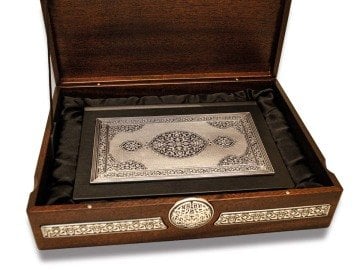 Kur'an-ı Kerim /Rahle Boy (Gümüş Kaplama)