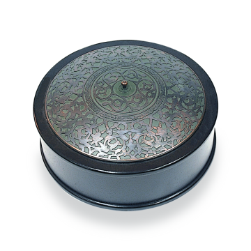 Rozet Desenli Silindir Kutu (Bronz Kaplama)