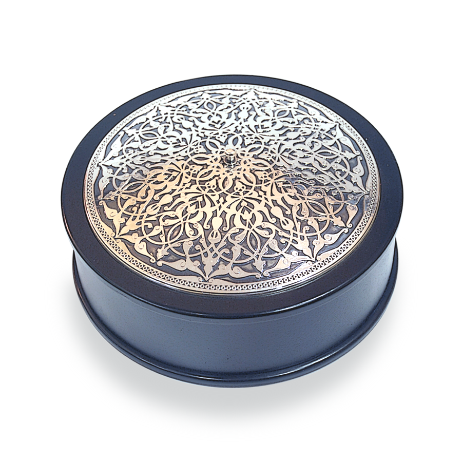 Rumi Desenli Silindir Kutu (Gümüş Kaplama)