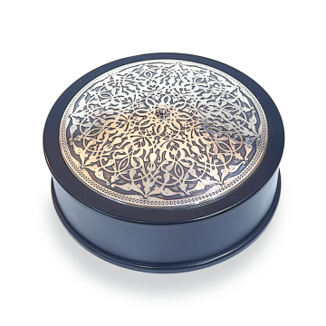 Rumi Desenli Silindir Kutu (Gümüş Kaplama)