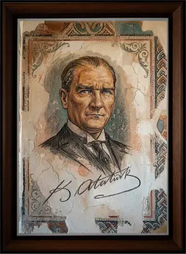 Atatürk (Fresk Sanatı Tablo)