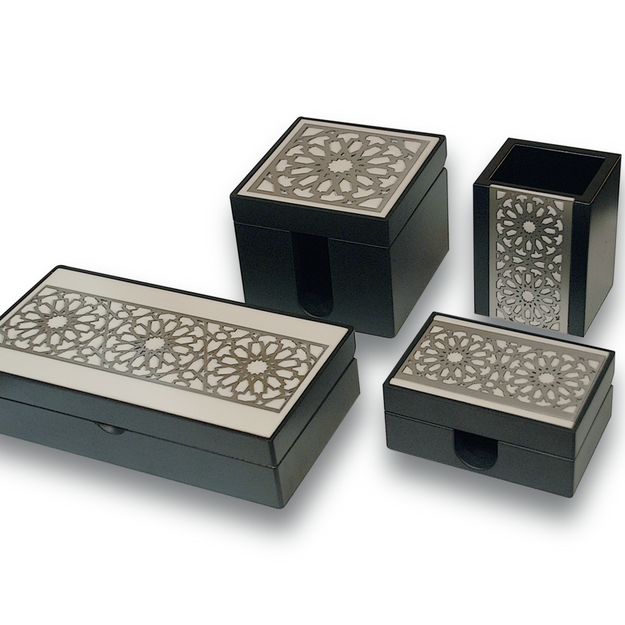 Selçuklu Ofis Set (Antik Beyaz Taş ve Turkuaz)