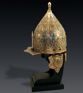 Osmanlı Miğfer (Murassa Desenli - Altın Kaplama)