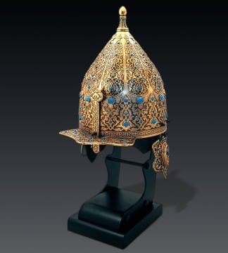 Osmanlı Miğfer (Murassa Desenli - Altın Kaplama)