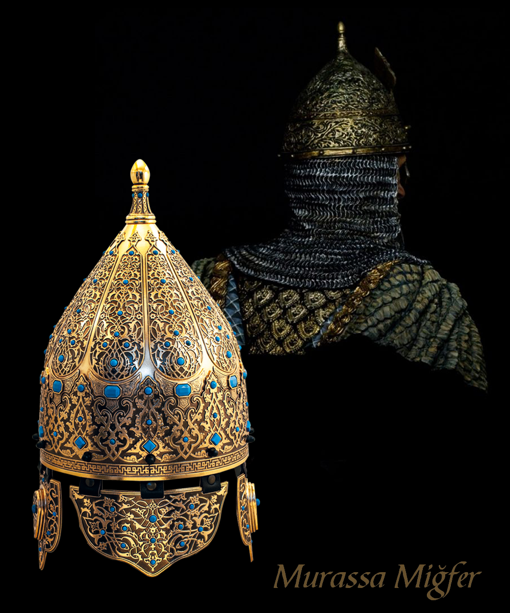 Osmanlı Miğfer (Murassa Desenli - Altın Kaplama)