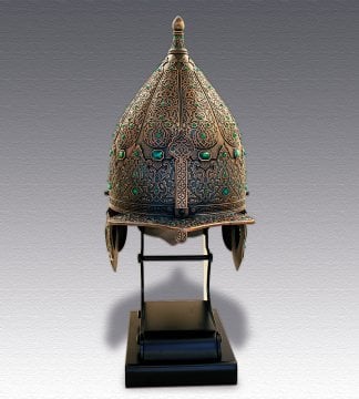 Osmanlı Miğfer (Murassa Desenli - Bronz Kaplama)