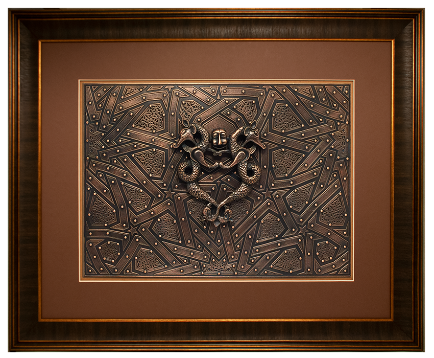 Selçuklu Kapı Tokmağı - İkiz Ejder Tablo (Bronz K.)