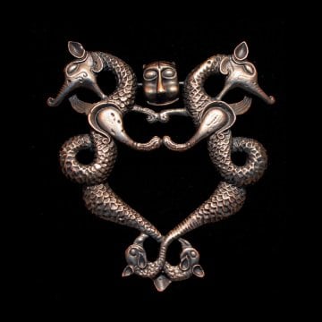 Selçuklu - İkiz Ejder Kapı Tokmağı (Bronz Kaplam