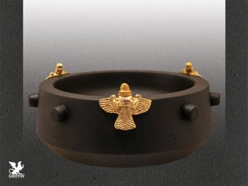 Urartian Stone Bowl (Black-Gold)