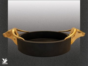 Boğa Başlı Antik Kap (Siyah-Altın K.)